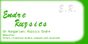 endre ruzsics business card